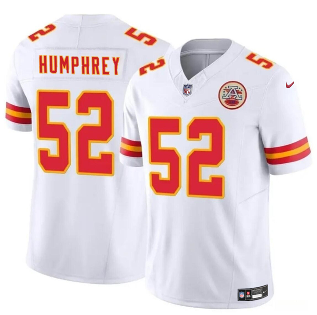 Men??s Kansas City Chiefs #52 Creed Humphrey White 2024 F.U.S.E Vapor Untouchable Limited Football Stitched Jersey